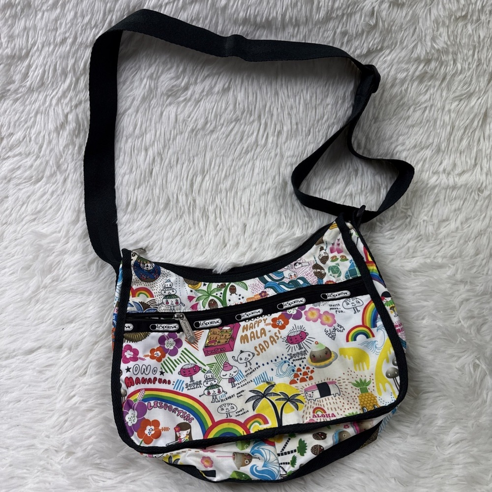 LeSportsac‎ Oh So Ono Deluxe Everyday Bag Hawaii Exclusive Retired Print Nylon